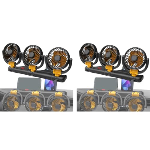STHIRA® 12V Electric Car Cooling Fan 360° Rotatable Triple Heads Air Circulator Manual Rotation 2 Speed Cigarette Lighter Plug Powerful Airflow for Vehicles RVs SUVs 2PCS STHIRA® 12V Electric Car Cooling Fan 360° Rotatable Triple Heads Air Circulator Manual Rotation 2 Speed Cigarette Lighter Plug Powerful Airflow for Vehicles RVs SUVs 2PCS